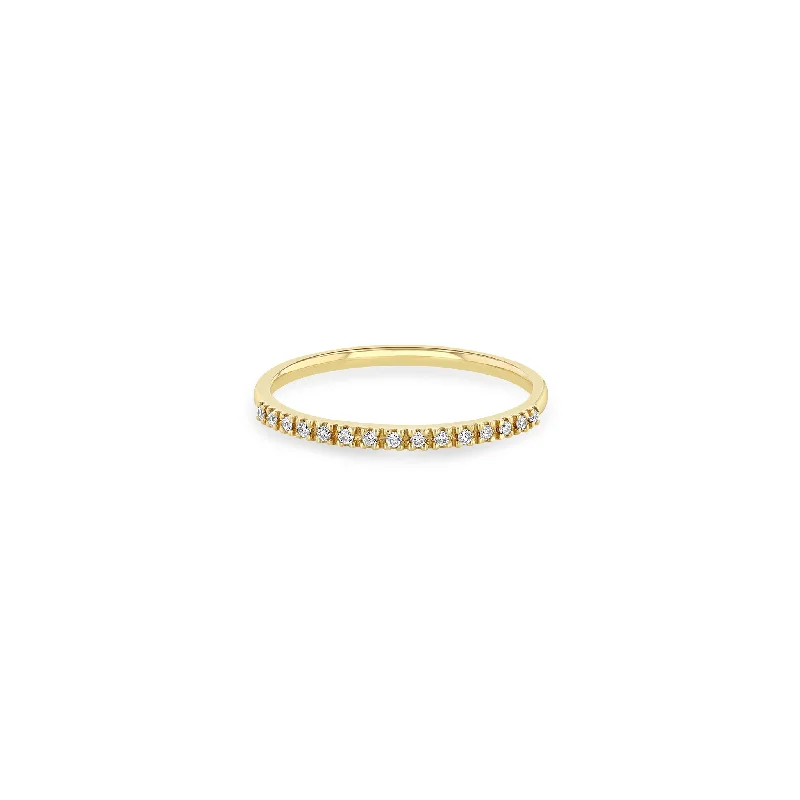 14k Pavé Diamond Half Eternity Band Ring