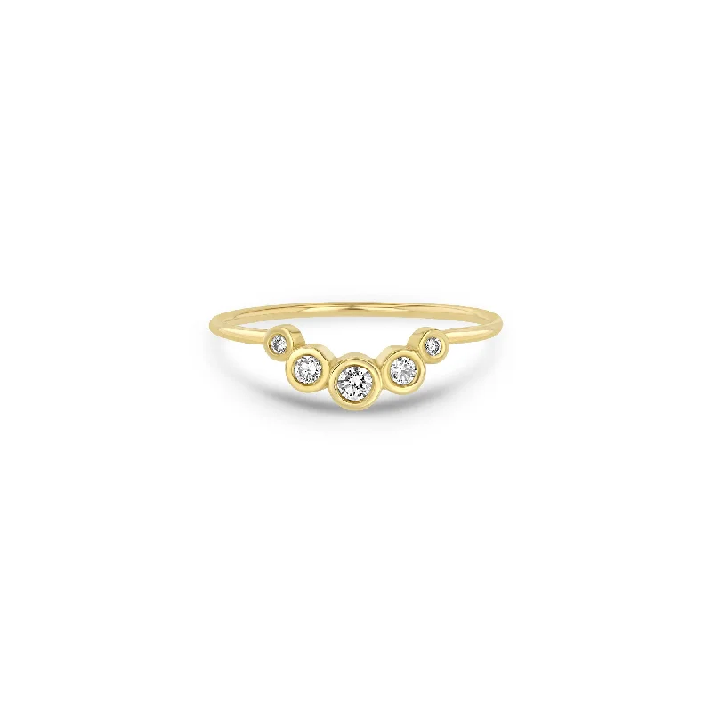 14k 5 Graduated Diamond Bezel Curve Ring