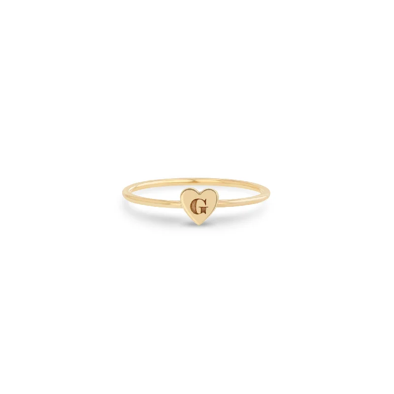 14k Initial Heart Ring