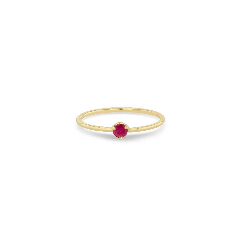 14k Single Ruby Prong Ring