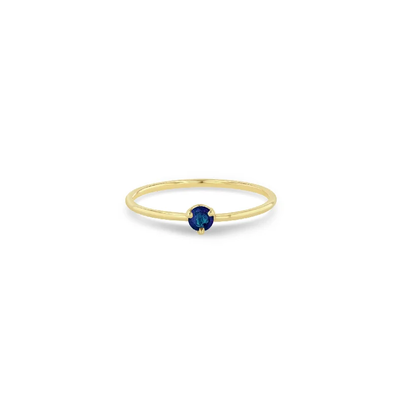 14k Single Blue Sapphire Prong Ring