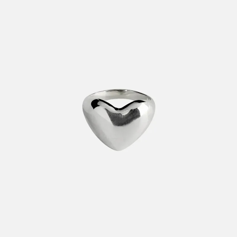 Bigger Heart Ring, Silver