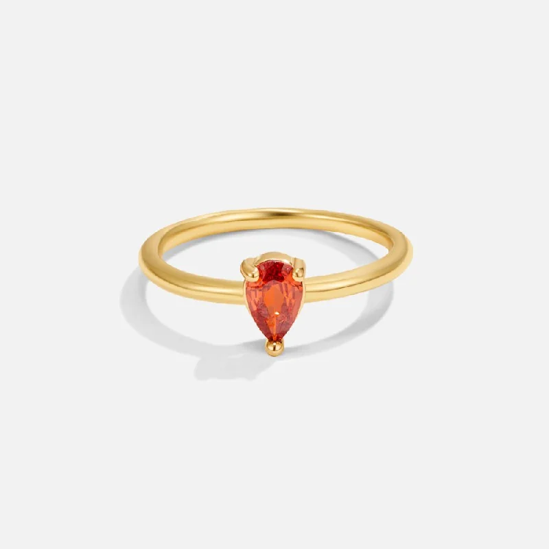 Birthstone Teardrop Ring