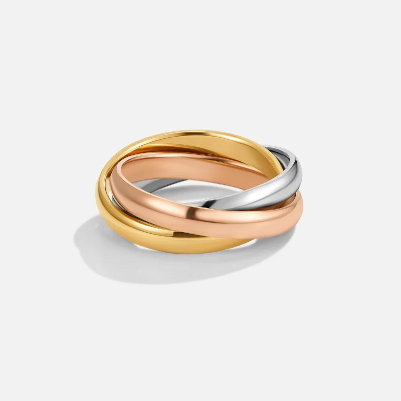 Elena Three-Toned Loop Ring