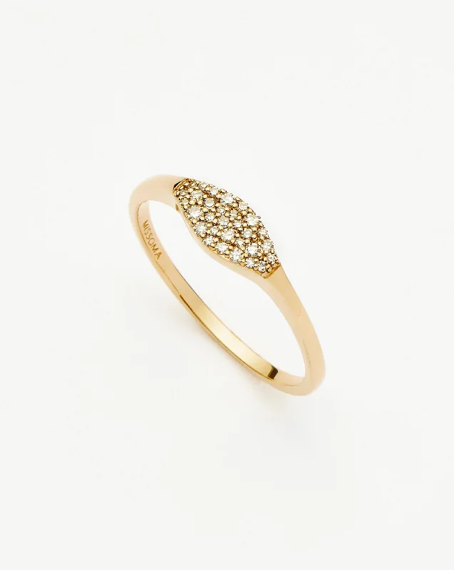 Fine Diamond Signet Ring | 14ct Solid Gold/Diamond