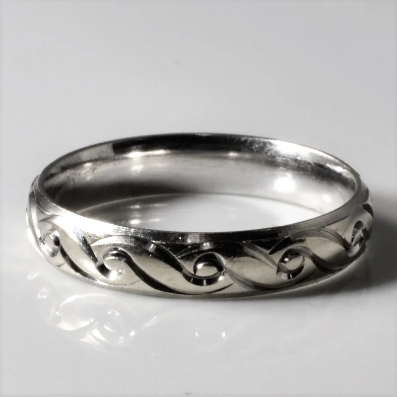 Best Jewelry Sale Prices – Limited-Time Offer 10k White Gold Ornate Band | SZ 7 |