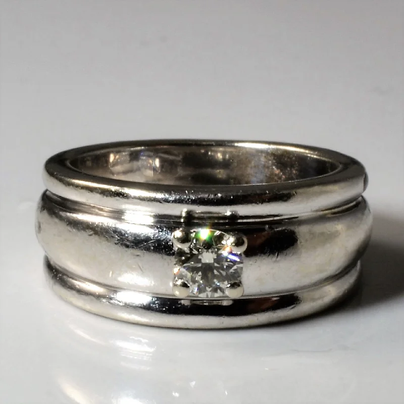 Affordable Luxury Jewelry – Style At A Great Price Wide Band Solitaire Diamond Ring | 0.23ct | SZ 5 |
