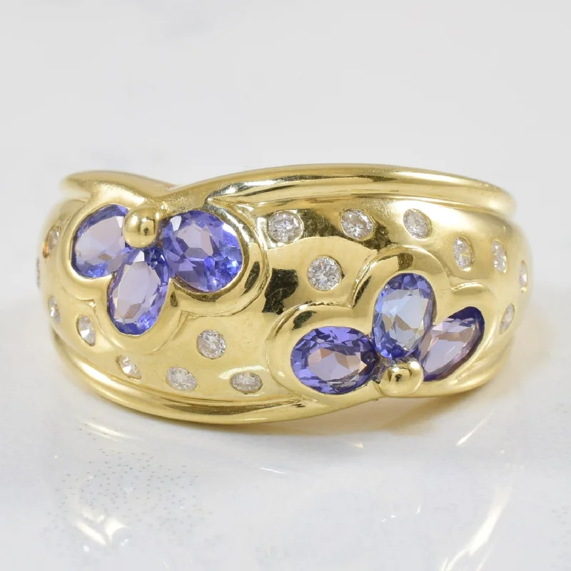 Unmissable Jewelry Clearance – Final Reductions Tanzanite & Diamond Flower Petal Ring | 0.16ctw, 1.00ctw | SZ 8.25 | Unmissable Jewelry Clearance – Final Reductions Tanzanite & Diamond Flower Petal Ring | 0.16ctw, 1.00ctw | SZ 8.25 |