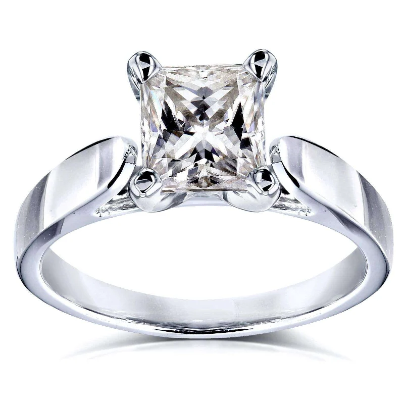 0.9ct Princess Moissanite Solitaire Ring