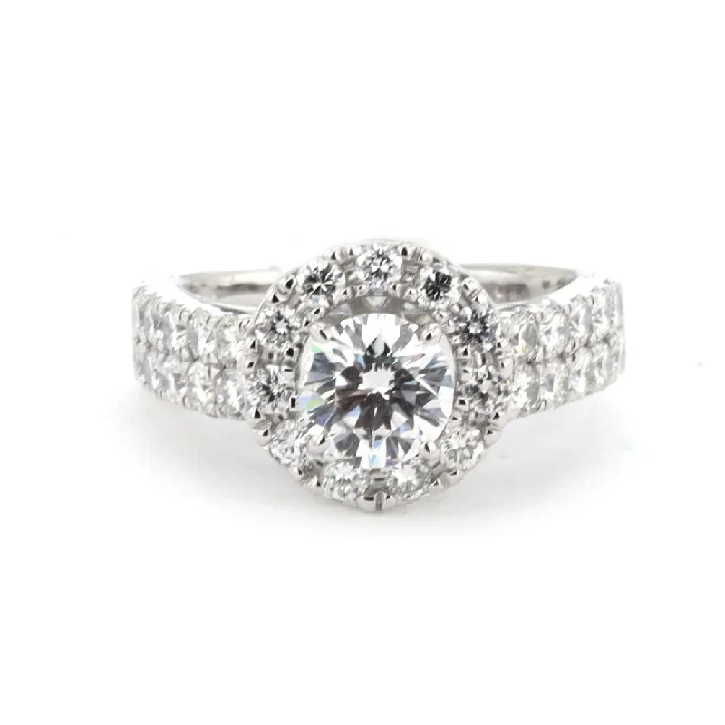 1.28 ctw Diamond Halo Engagement Ring