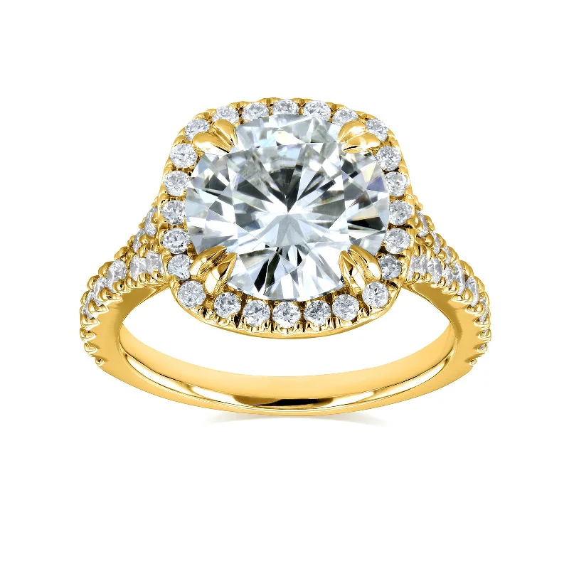 Kobelli Grown - 3.53ct.tw Cathedral Halo Diamond Ring - 3.00 Carat Center