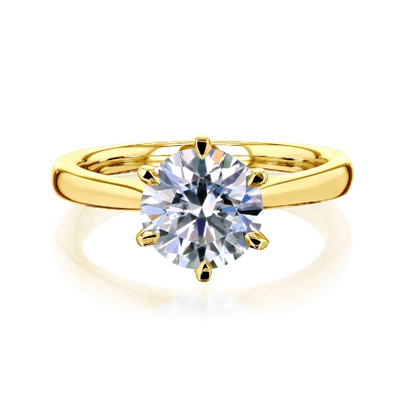 Kobelli Grown - 2ct Taper Solitaire Lab Diamond Ring