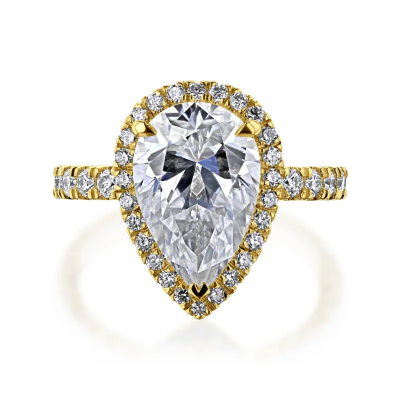 Kobelli Grown - Paige Bold Series Pear Halo Lab Diamond Ring