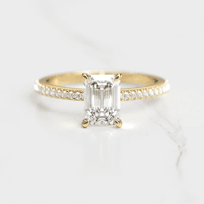 Shop Dazzling Jewelry At The Best Prices Emerald Half Pave Diamond Ring