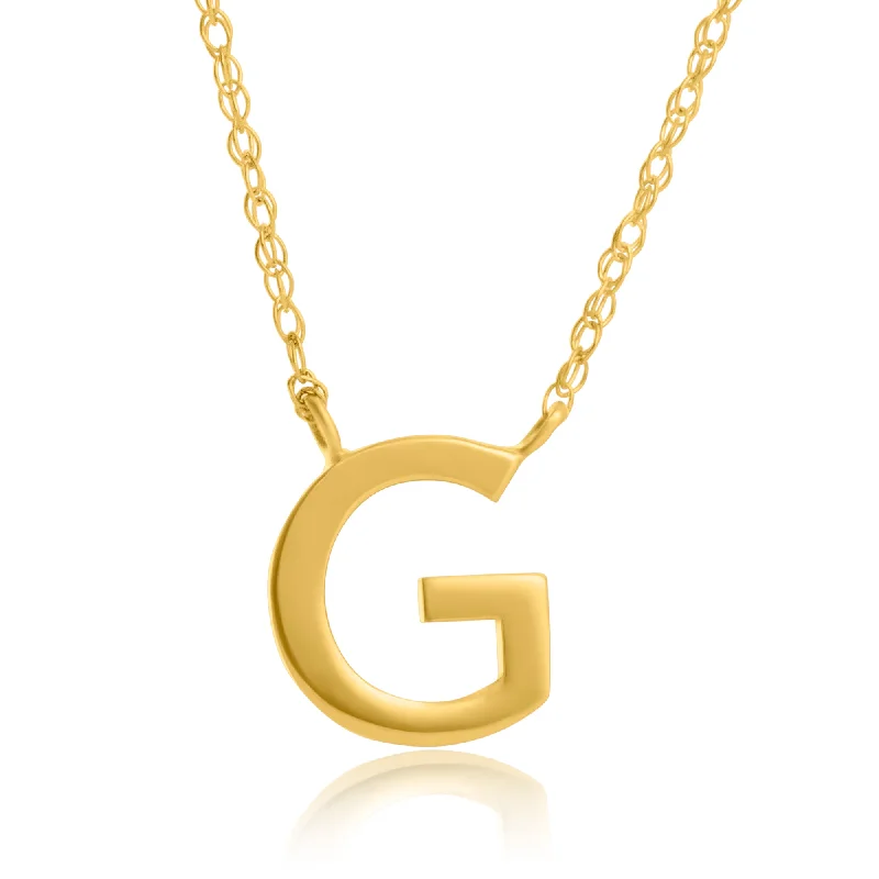 14k Yellow Gold Initial Pendant