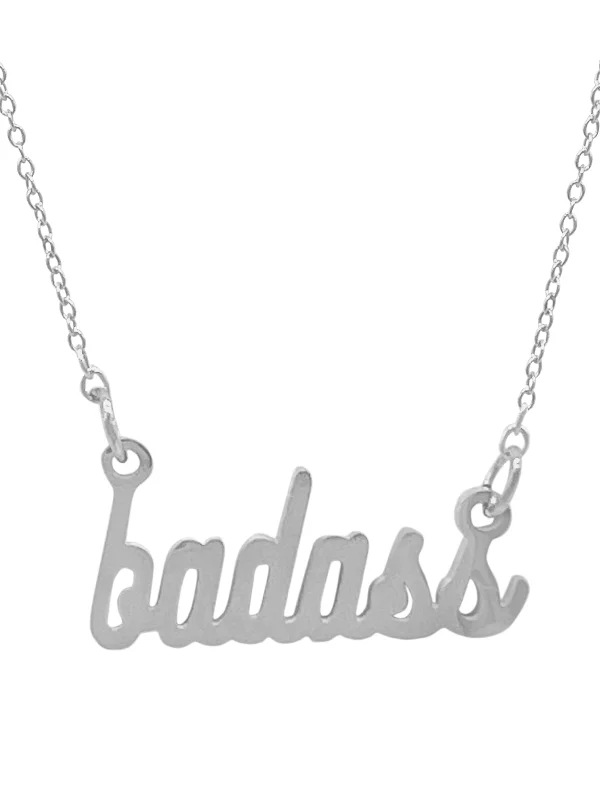 Adornia Cursive Badass Necklace silver