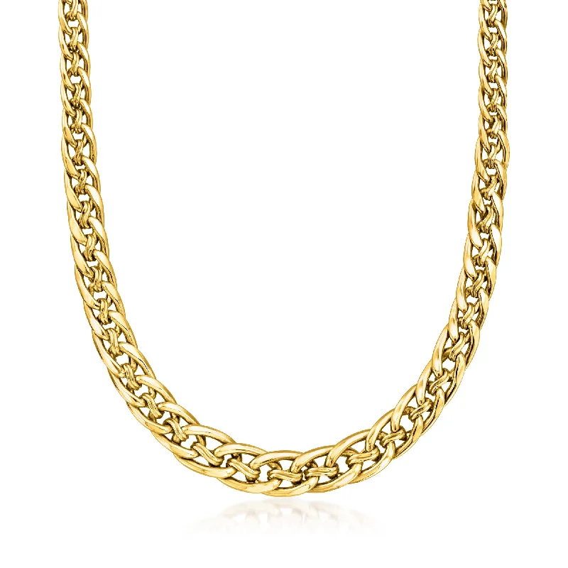 Ross-Simons 14kt Yellow Gold Graduated Multi-Oval and Curb-Link Necklace