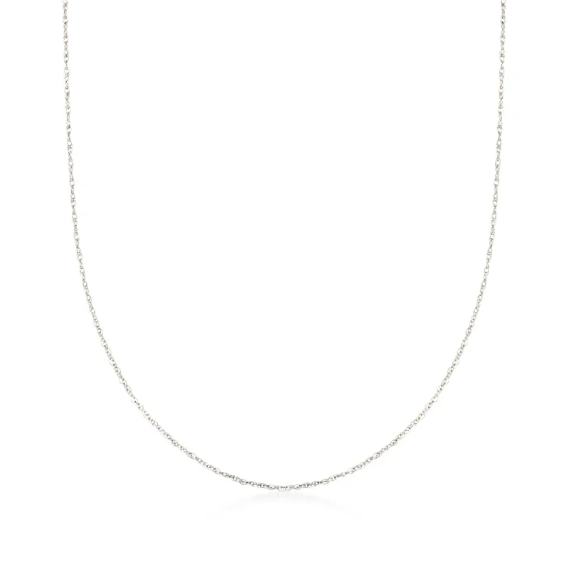 Ross-Simons .7mm 14kt White Gold Rope Chain Necklace