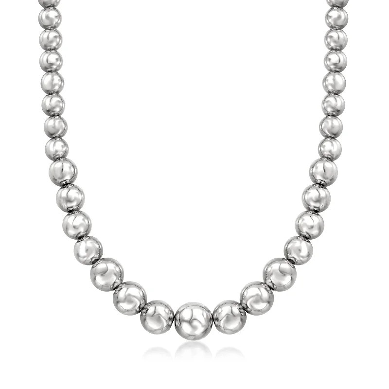 Ross-Simons Italian Sterling Silver Graduated Bead Necklace