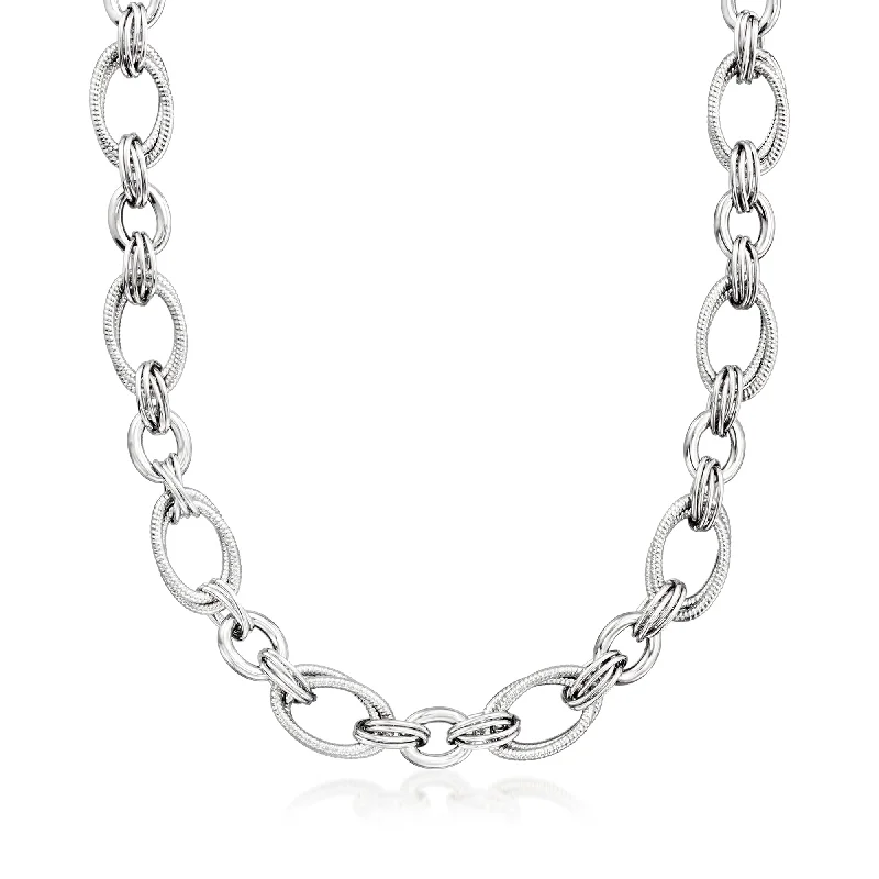 Ross-Simons Italian Sterling Silver Oval-Link Necklace