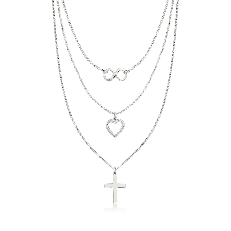 Ross-Simons Italian Sterling Silver Symbol Layered Necklace