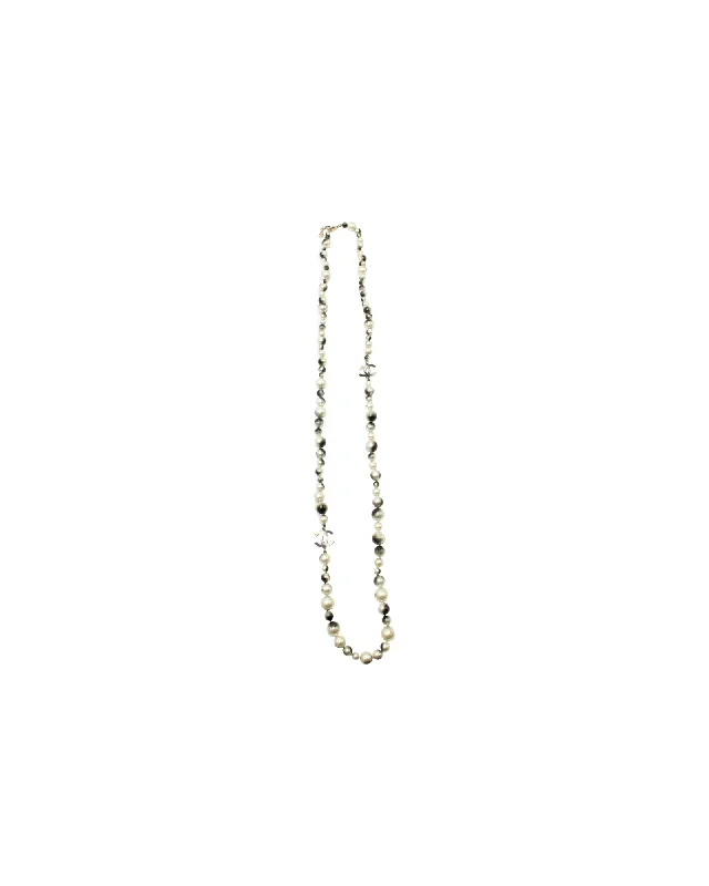 Chanel Faux Pearl Long Necklace in White Faux Pearls