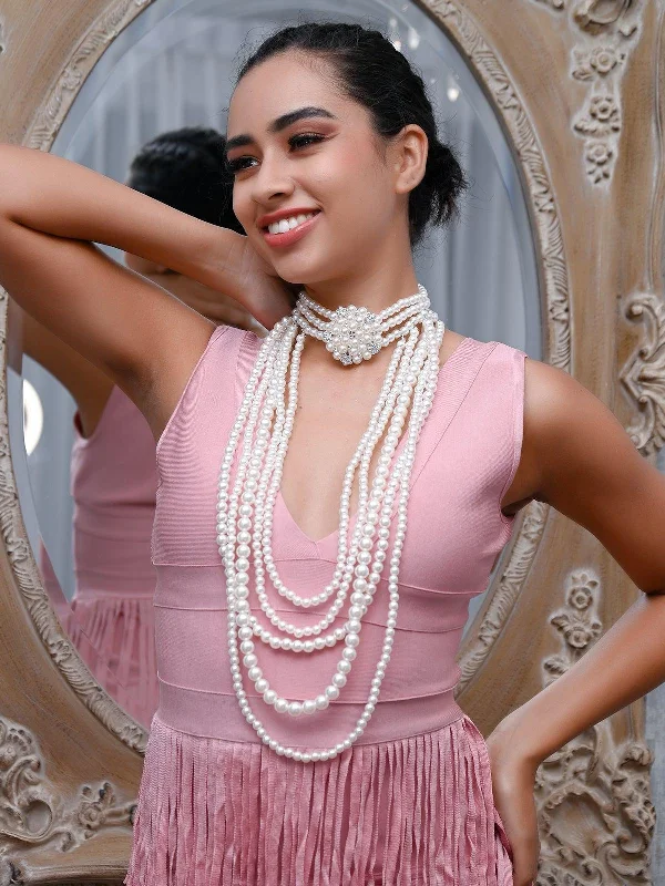 Clearance Sale On High-End Jewelry Collections Odette Women White Faux Pearls Necklace