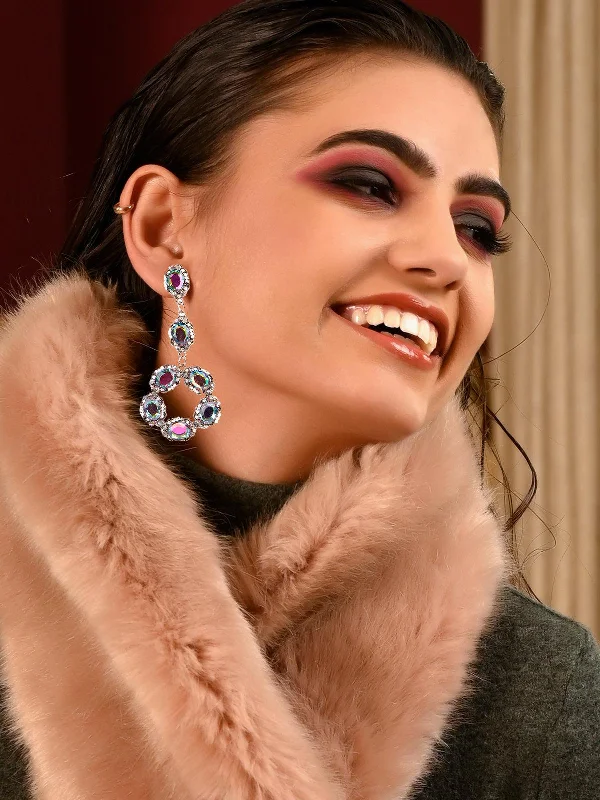 Premium Diamond Jewelry For Unforgettable Moments Odette Women Exquiste Rounded Elegant Statement Drop Earrings-Silver Premium Diamond Jewelry For Unforgettable Moments Odette Women Exquiste Rounded Elegant Statement Drop Earrings-Silver