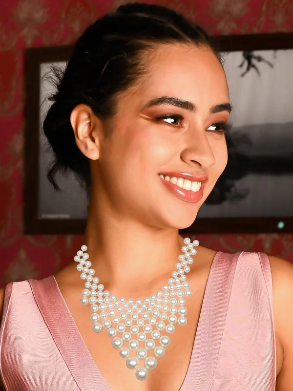 Shop Trending Jewelry With Exclusive Savings Odette Women White Metal Necklace