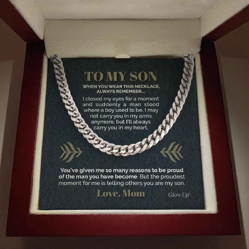Grab Your Dream Jewelry At The Lowest Prices To My Son - I'm proud of you - Cuban link chain necklace Gift For Man Husband Gift For Birthday