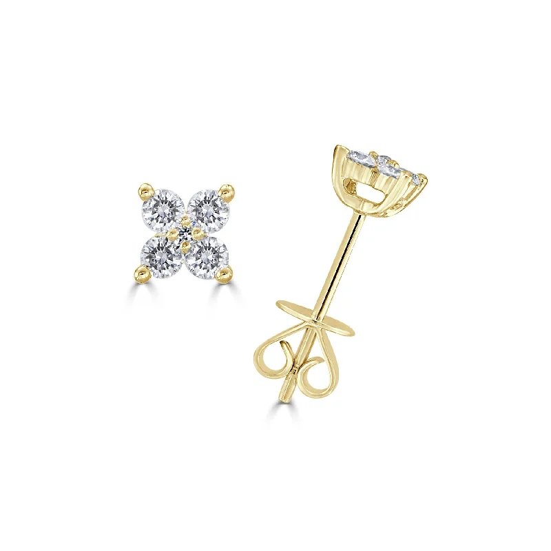 14k Gold & Diamond Stud Earrings