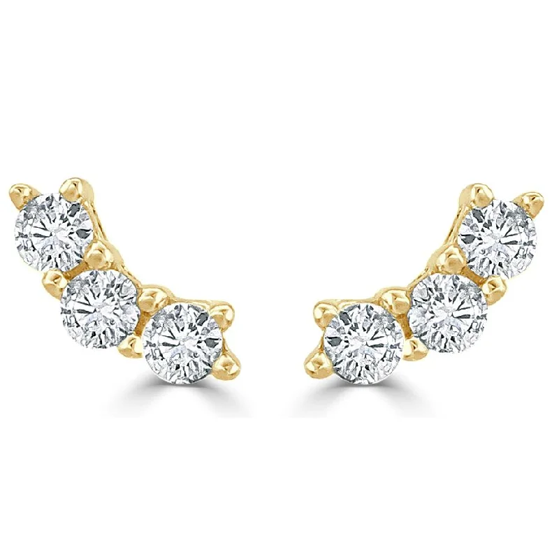 14k Gold & Diamond Stud Earrings