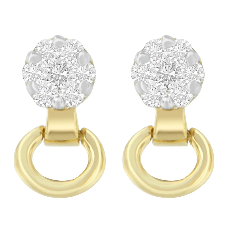 14K Yellow Gold 1/2 cttw Diamond Stud Earrings