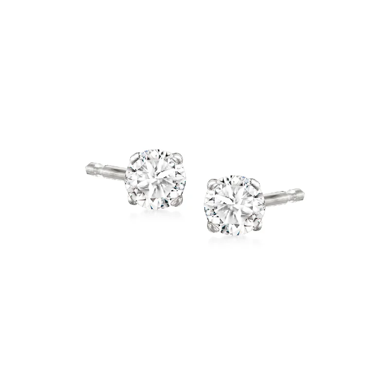 Ross-Simons Diamond Stud Earrings in Sterling Silver