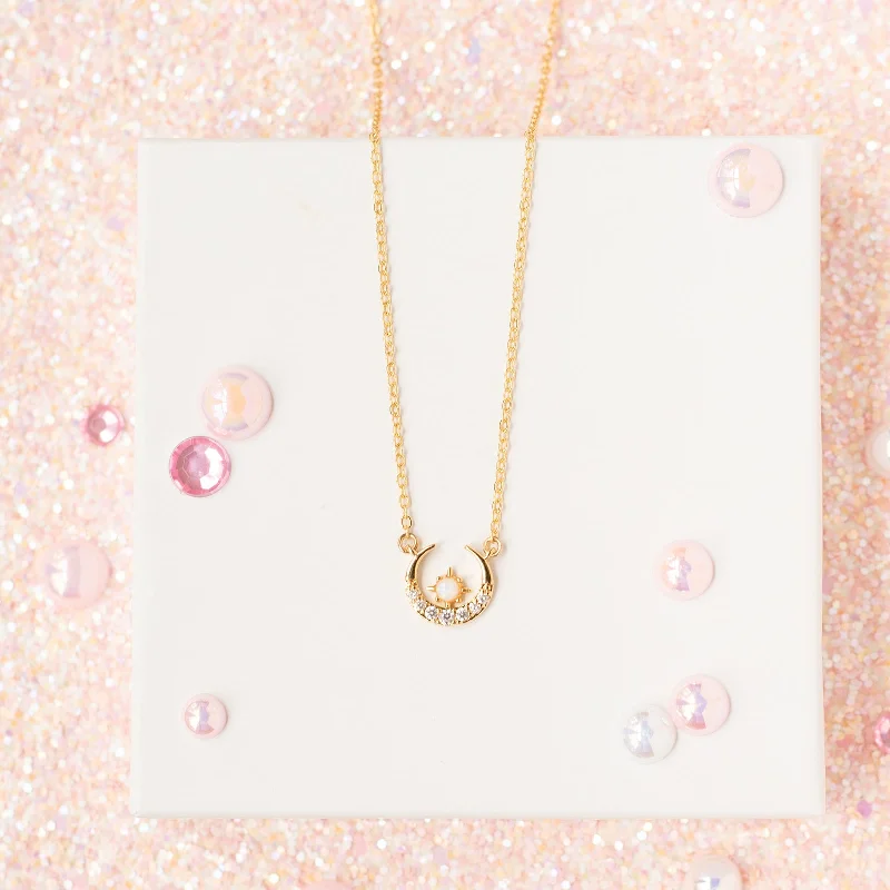 Shop Stylish Jewelry Now And Save Big Opal Crescent Charm Necklace