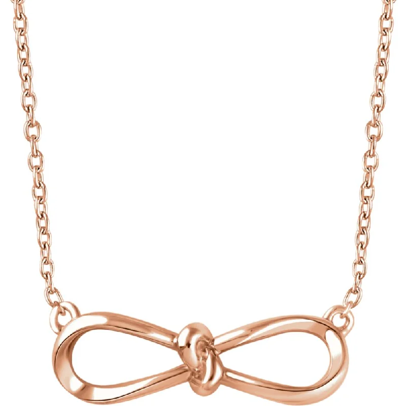 Affordable Elegance – Special Jewelry Sale Now Live 14k Yellow, White or Rose Gold Infinity Bow Necklace, 16-18 Inch Affordable Elegance – Special Jewelry Sale Now Live 14k Yellow, White or Rose Gold Infinity Bow Necklace, 16-18 Inch