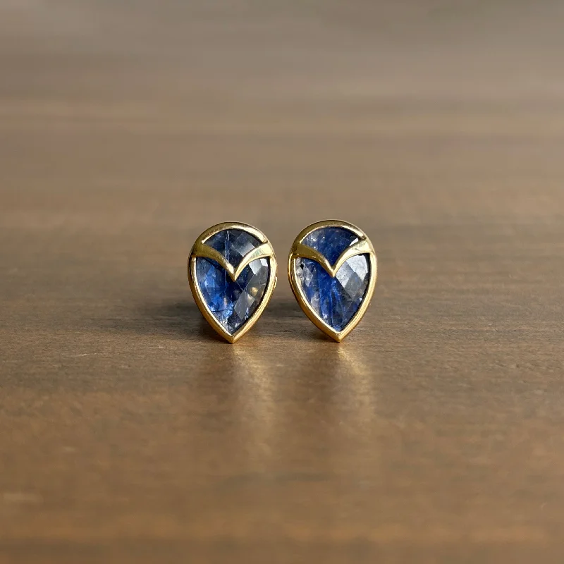 Kyanite Owl Stud Earrings