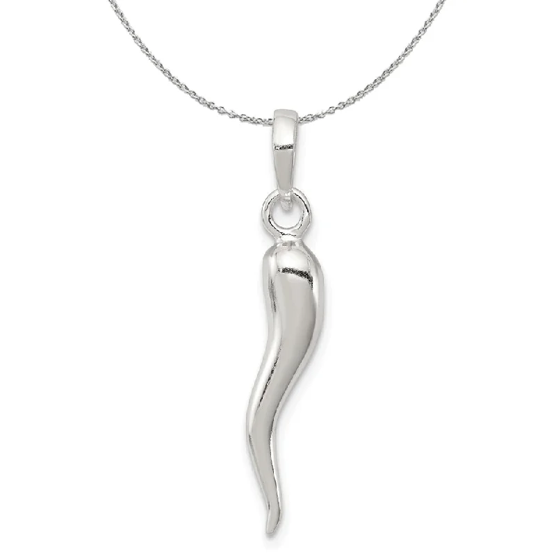 Once-A-Year Jewelry Sale – Grab Your Favorites Now Sterling Silver 3D Polished Italian Horn 5 x 30mm Necklace Once-A-Year Jewelry Sale – Grab Your Favorites Now Sterling Silver 3D Polished Italian Horn 5 x 30mm Necklace