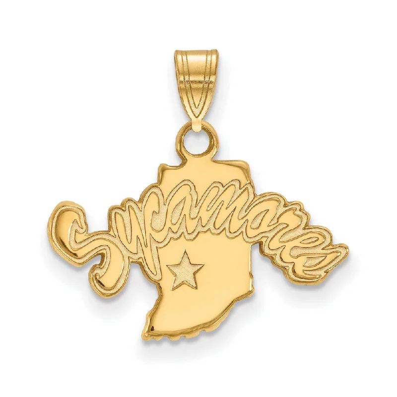 14k Gold Plated Silver Indiana State Small 'Sycamores' Pendant