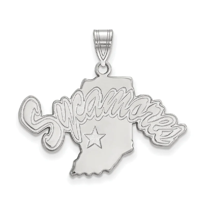 14k White Gold Indiana State Large Pendant