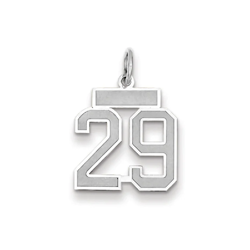 14k White Gold, Jersey Collection, Small Number 29 Pendant