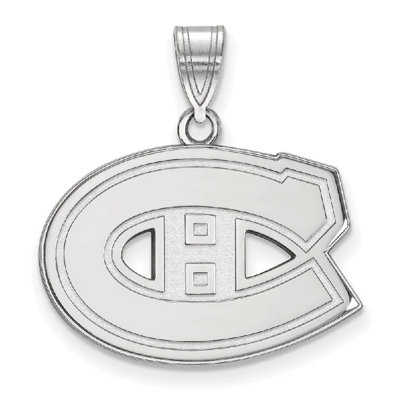 14k White Gold NHL Montreal Canadiens Medium Pendant