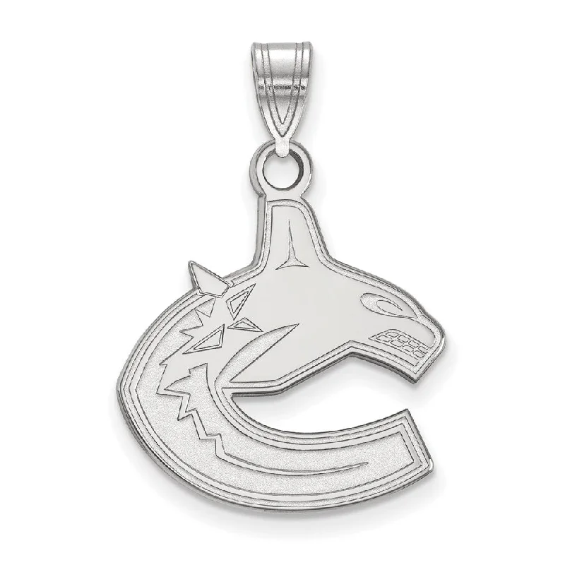 14k White Gold NHL Vancouver Canucks Large Pendant