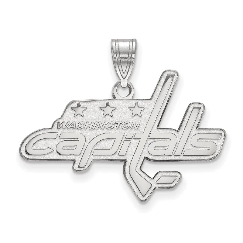 14k White Gold NHL Washington Capitals Large Pendant