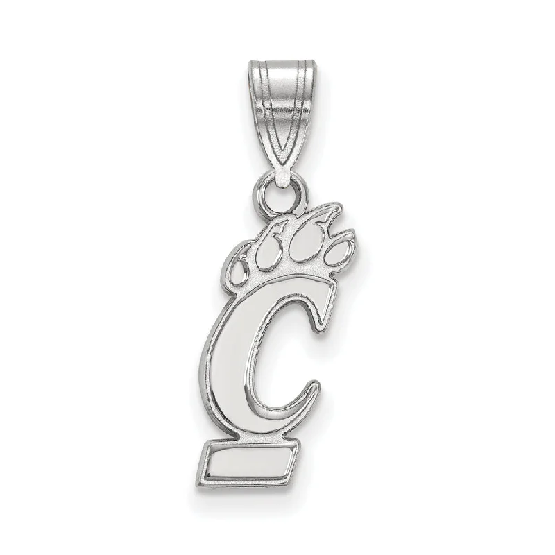 14k White Gold U of Cincinnati Medium Logo Pendant