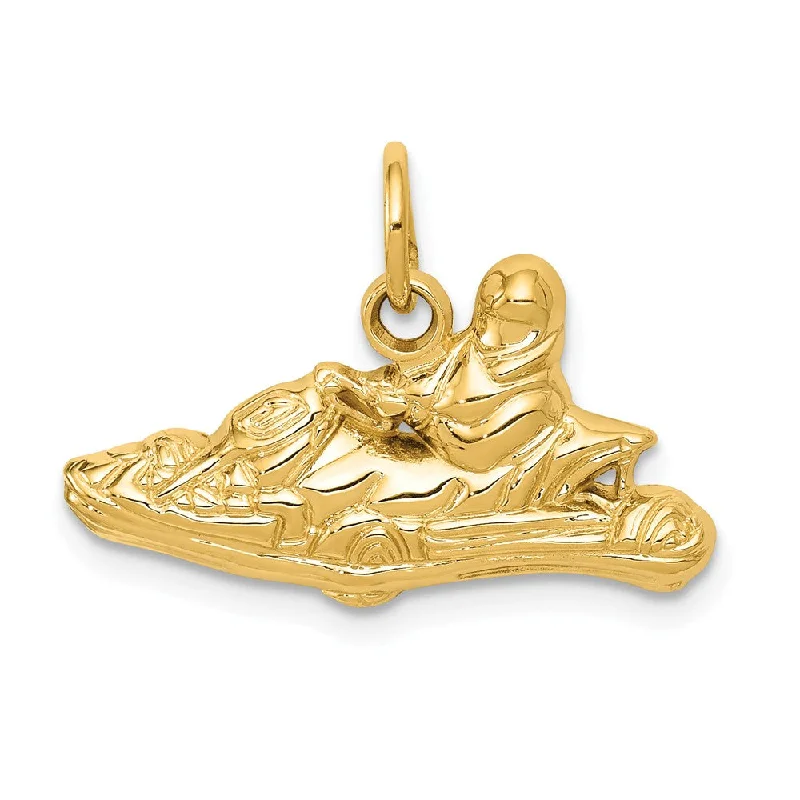 14k Yellow Gold 2D Go-Kart Charm