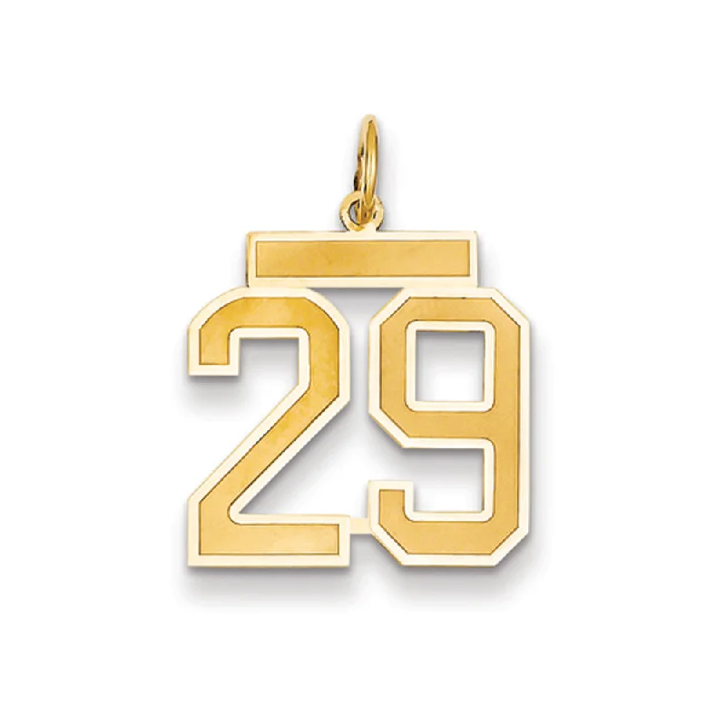 14k Yellow Gold, Jersey Collection, Medium Number 29 Pendant