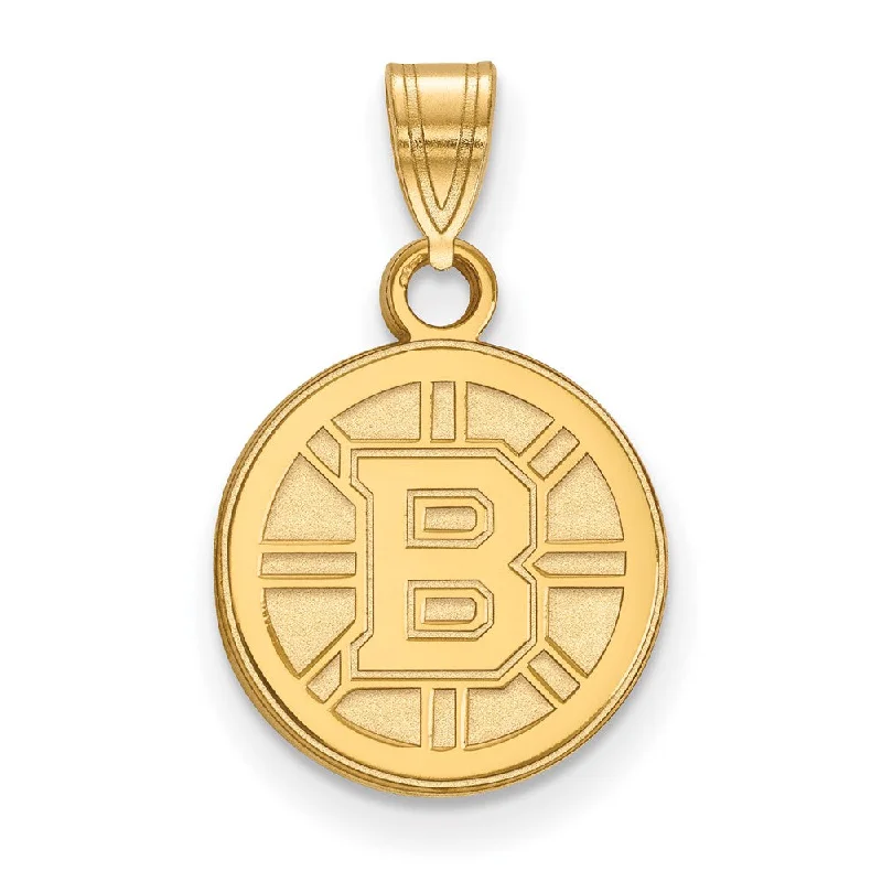 14k Yellow Gold NHL Boston Bruins Small Disc Pendant