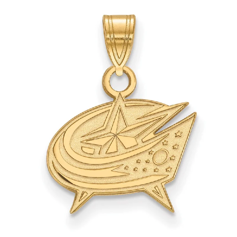 14k Yellow Gold NHL Columbus Blue Jackets Small Pendant