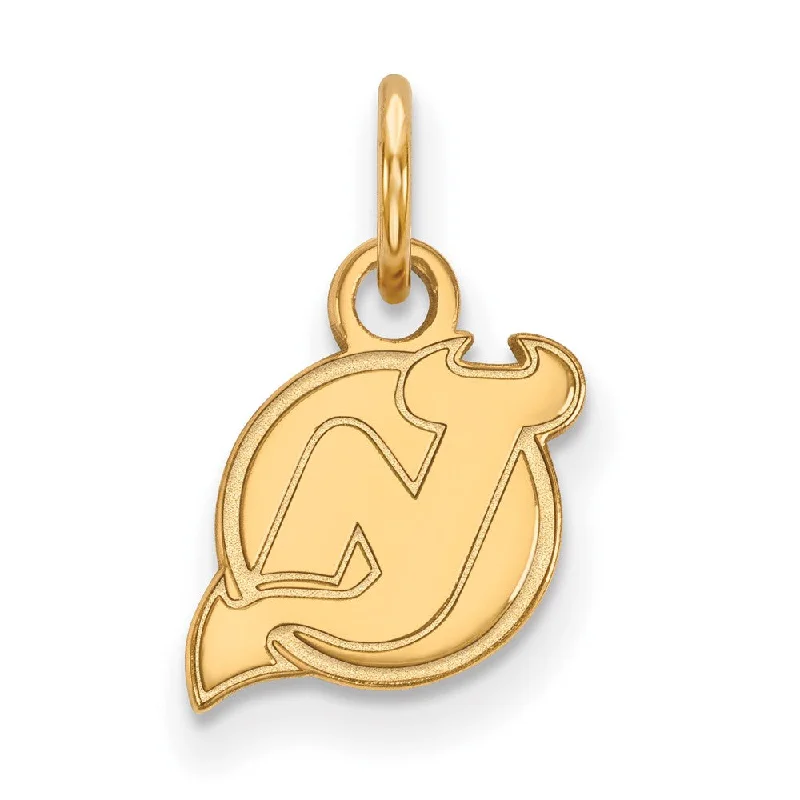 14k Yellow Gold NHL New Jersey Devils XS (Tiny) Charm or Pendant